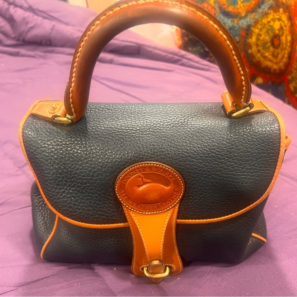 Vintage D&B Chic Black and Tan Satchel